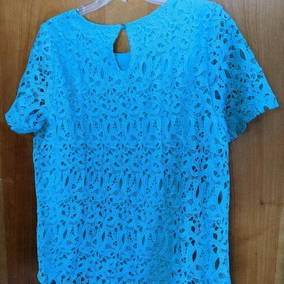 🆕JESSICA LONDON TEAL BLUE 16W SHIRT NWT - Picture 3 of 4